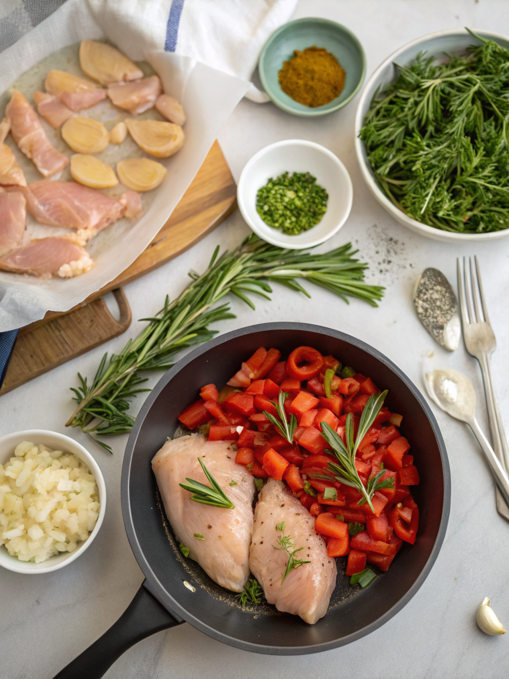 Tuscan Chicken Recipe preparing steps