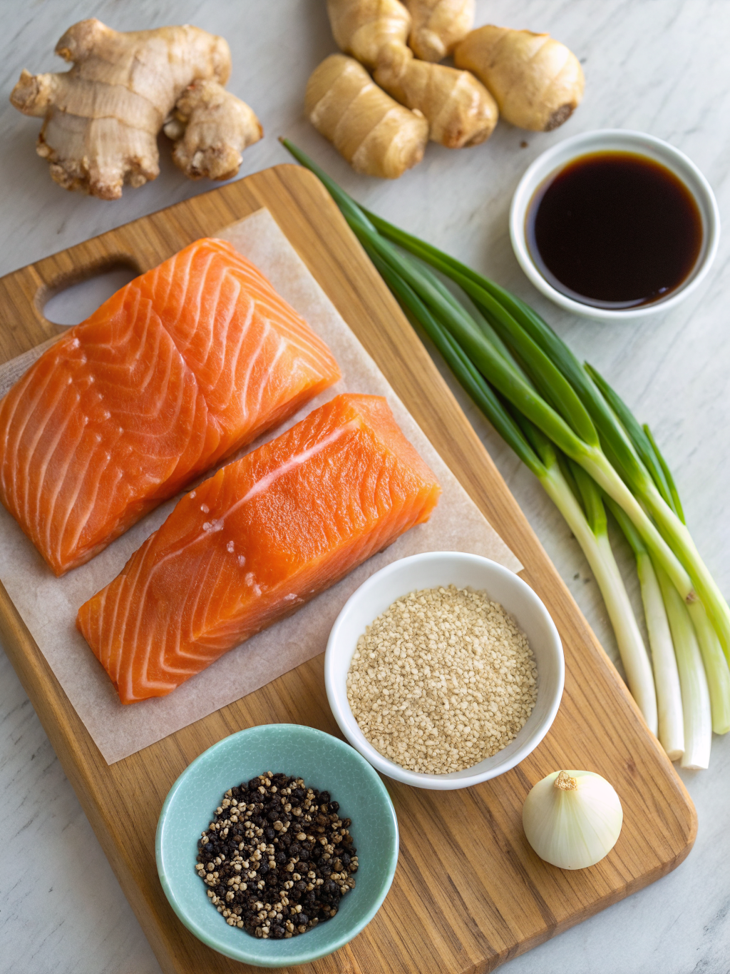 Honey Garlic Salmon ingredients